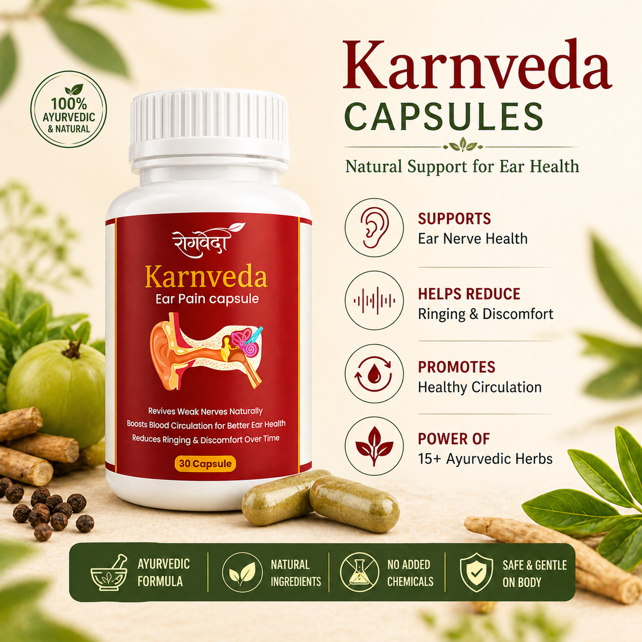Karnveda Capsules – Ayurvedic Ear Care Supplement