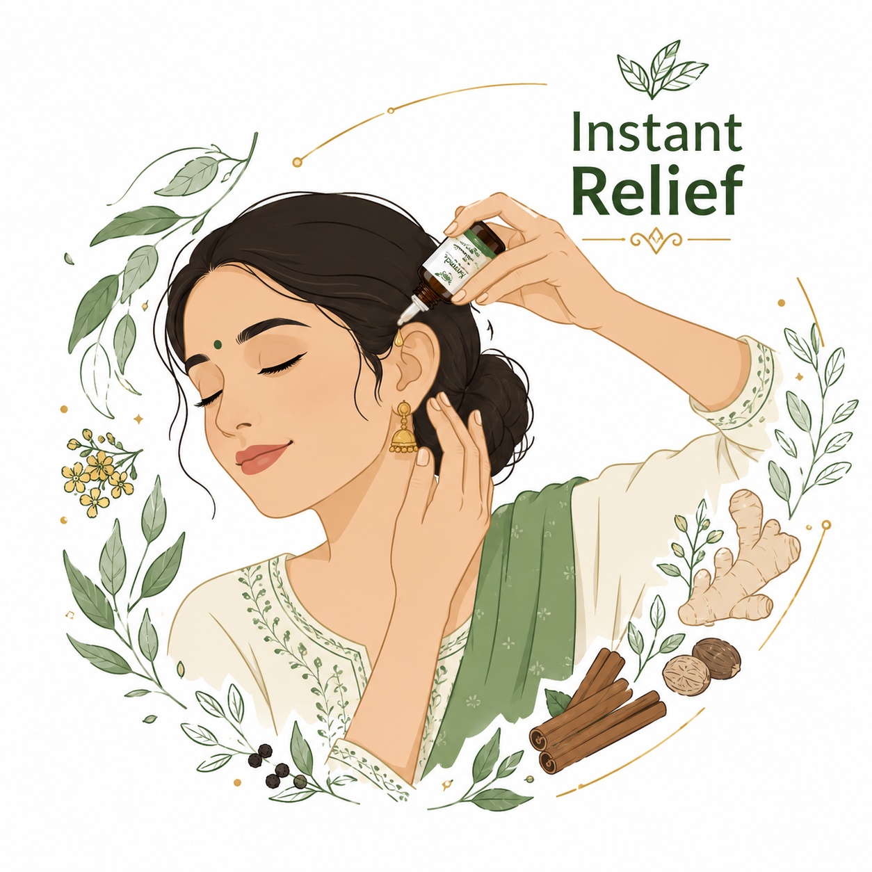 Karnveda Ear Care Essence Drops | Ayurvedic Ear Drops for Pain, Tinnitus & Infection Relief | 10ml