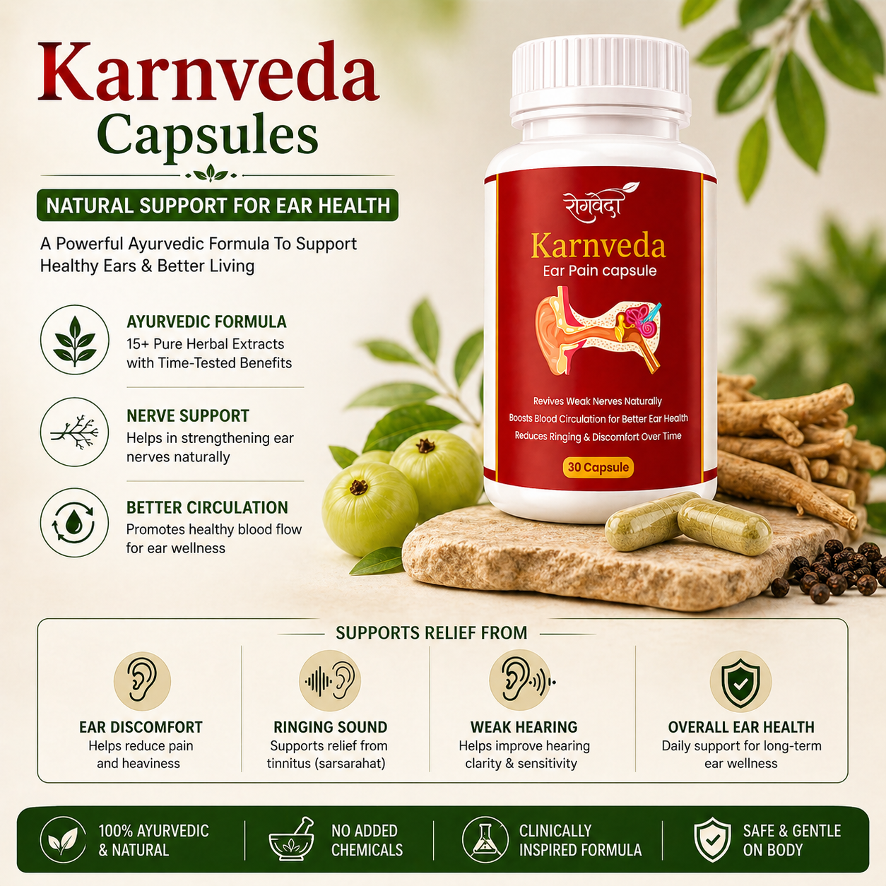 Karnveda Capsules – Ayurvedic Ear Care Supplement